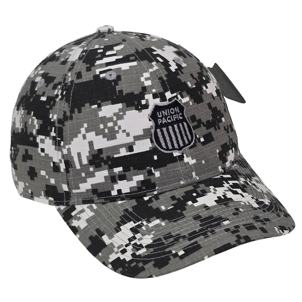 Union Pacific Train Hat OSFM Grey Digital Camo Ripstop Railroad Cap Camouflage